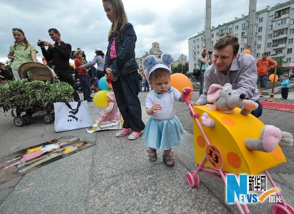 The First Festival of Prams is held in Kiev, Ukraine, on May 21, 2010. 