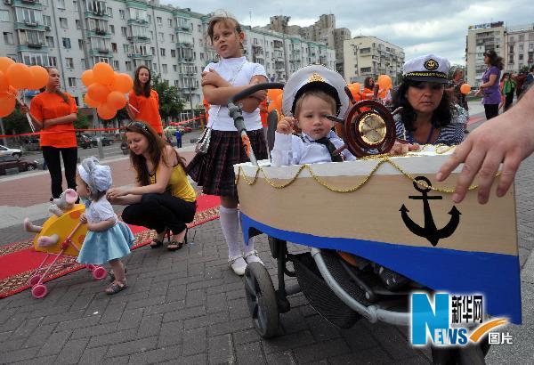 The First Festival of Prams is held in Kiev, Ukraine, on May 21, 2010. 