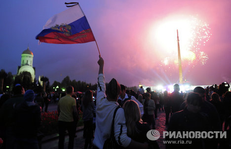 Праздничный салют в День Победы в Москве