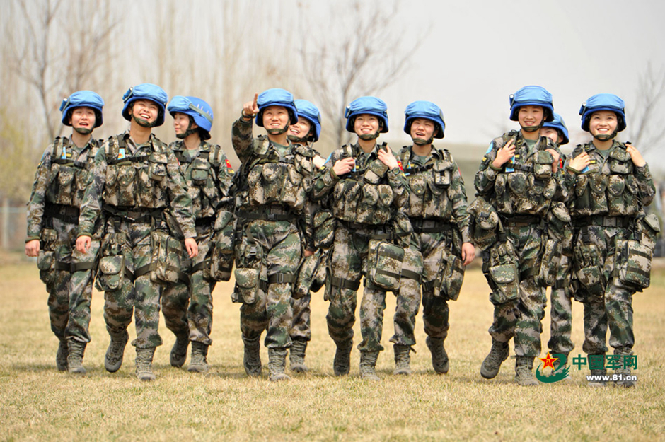 南苏丹中国维和步兵营女兵