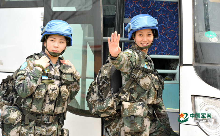 南苏丹中国维和步兵营女兵