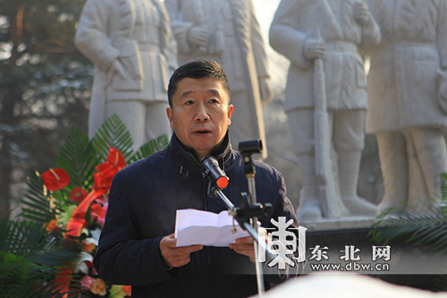 "抗联英魂"雕像落成揭幕仪式在哈尔滨烈士陵园举行