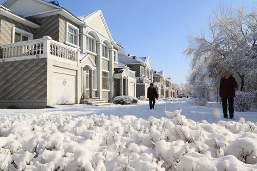 八五七农场雪后初晴宜居小城景如画